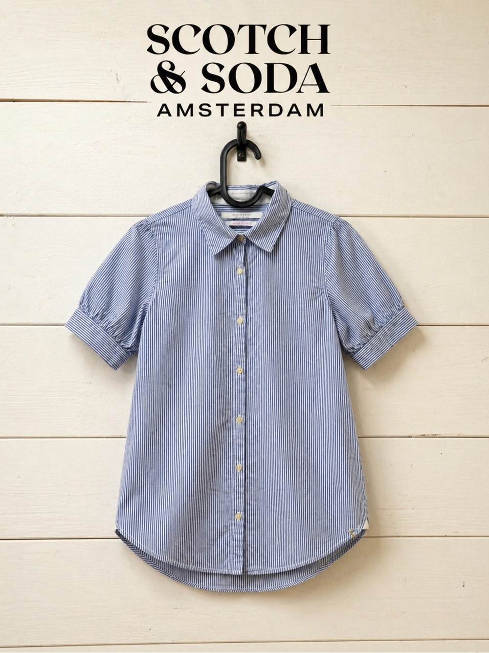 SCOTCH & SODA Blue & White Striped Shirt – Girls Size 8